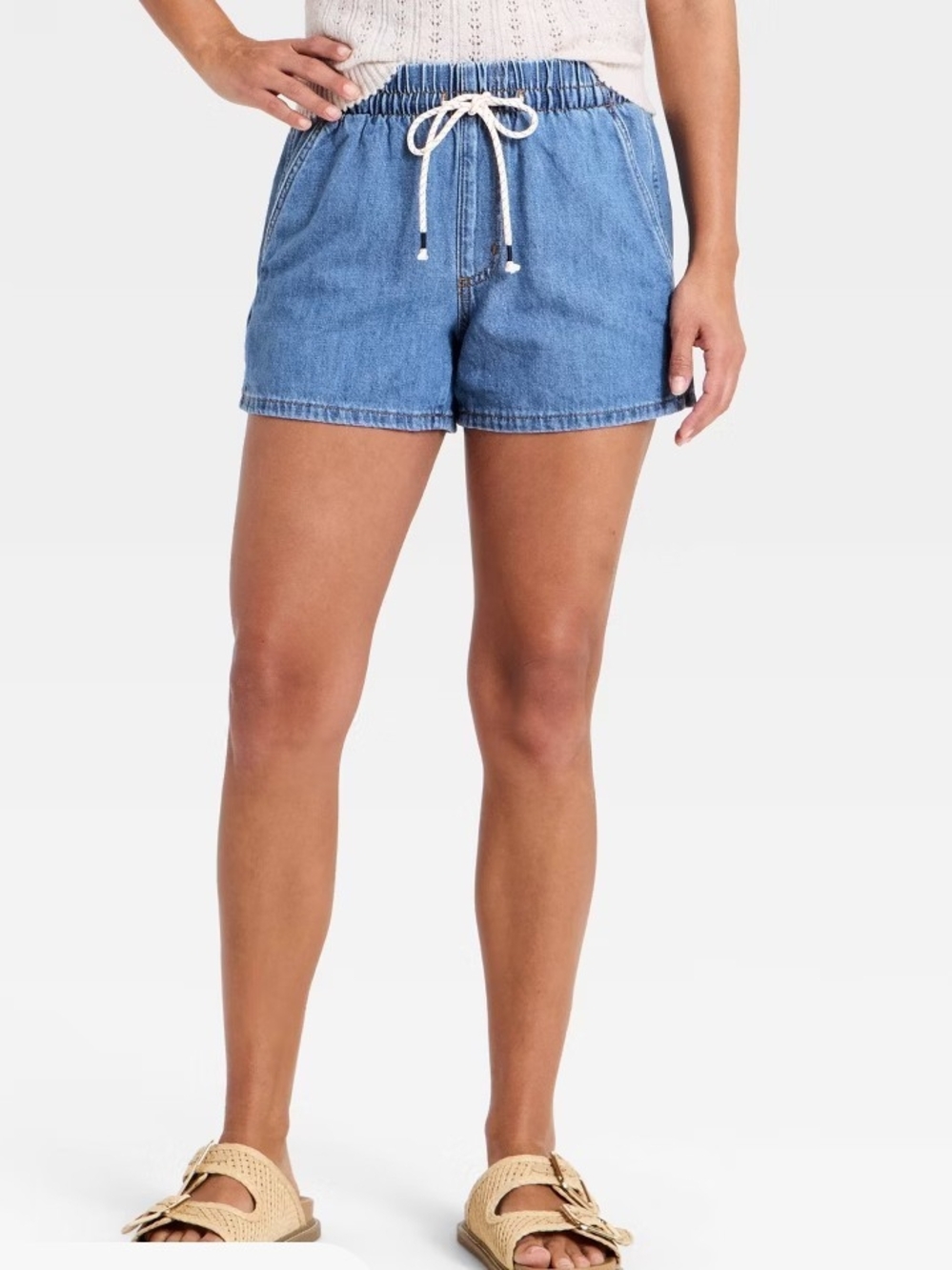 Universal Thread Blue Denim Drawstring Women's Shorts LRG NWT